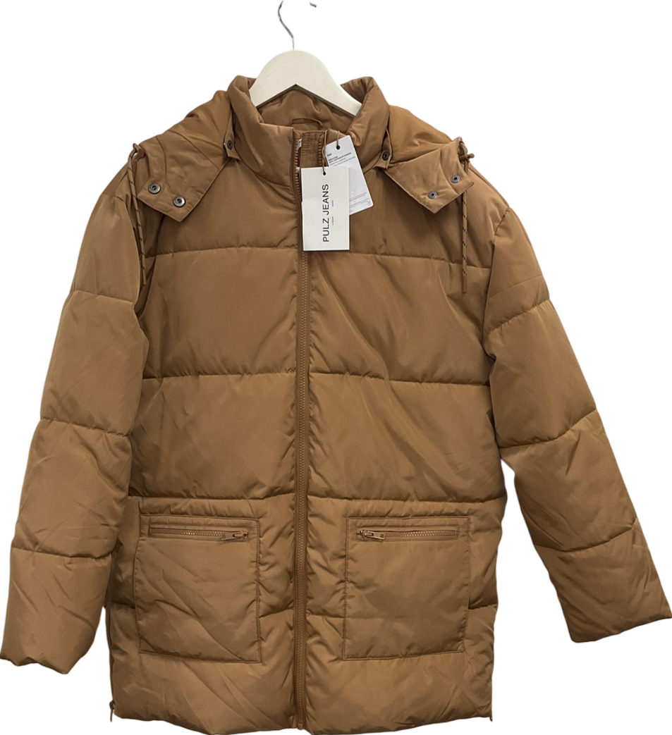 Pulz Jeans Beige Pzbianca Pufferjacket UK S