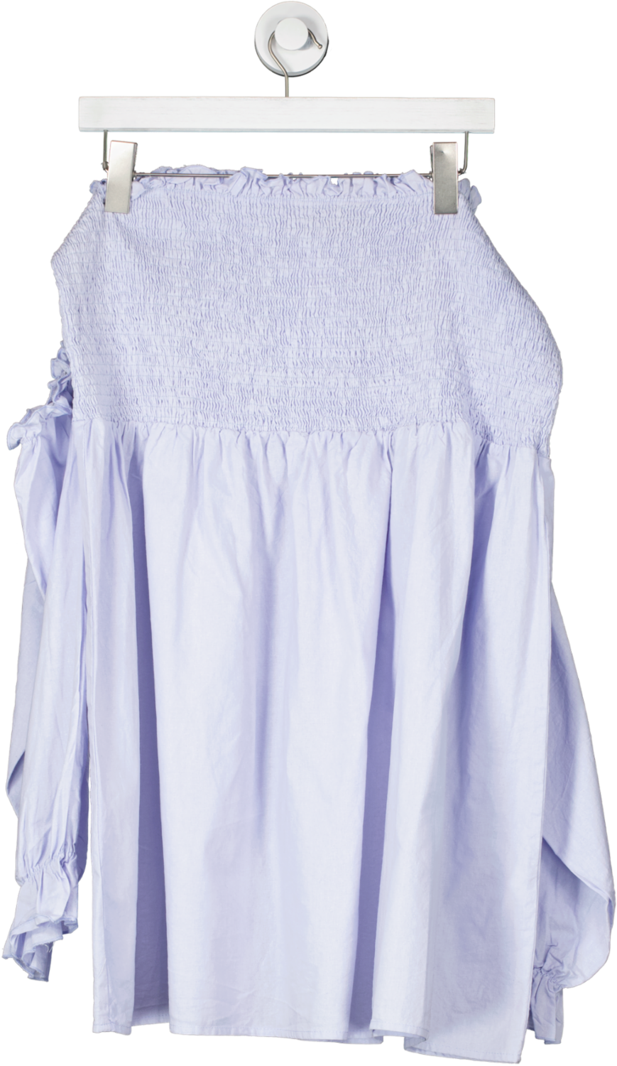 PrettyLittleThing Blue Cut Out Shoulder Long Sleeve Bandeau Mini Dress UK 24
