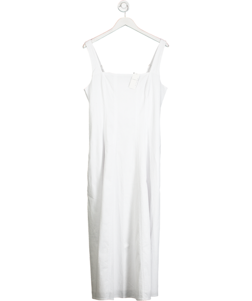 abercrombie mila midi dress Abercrombie & Fitch White Mila Stretch Midi Dress UK XL