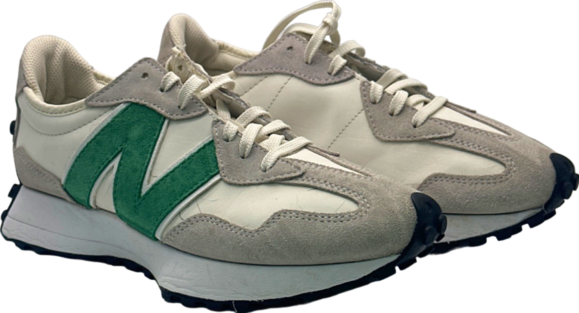 New Balance White/Green 327 Trainers UK 7.5