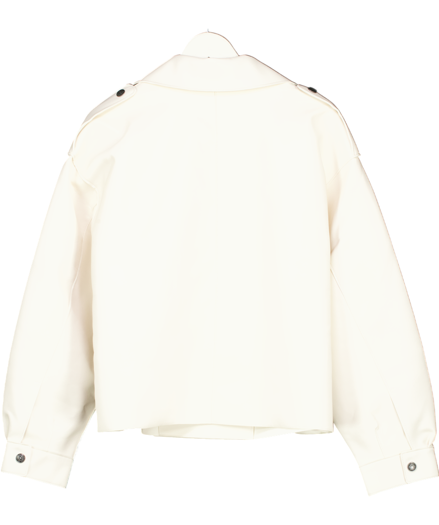 Free People Cream We The Free Alexis Vegan Leather Jacket UK XL