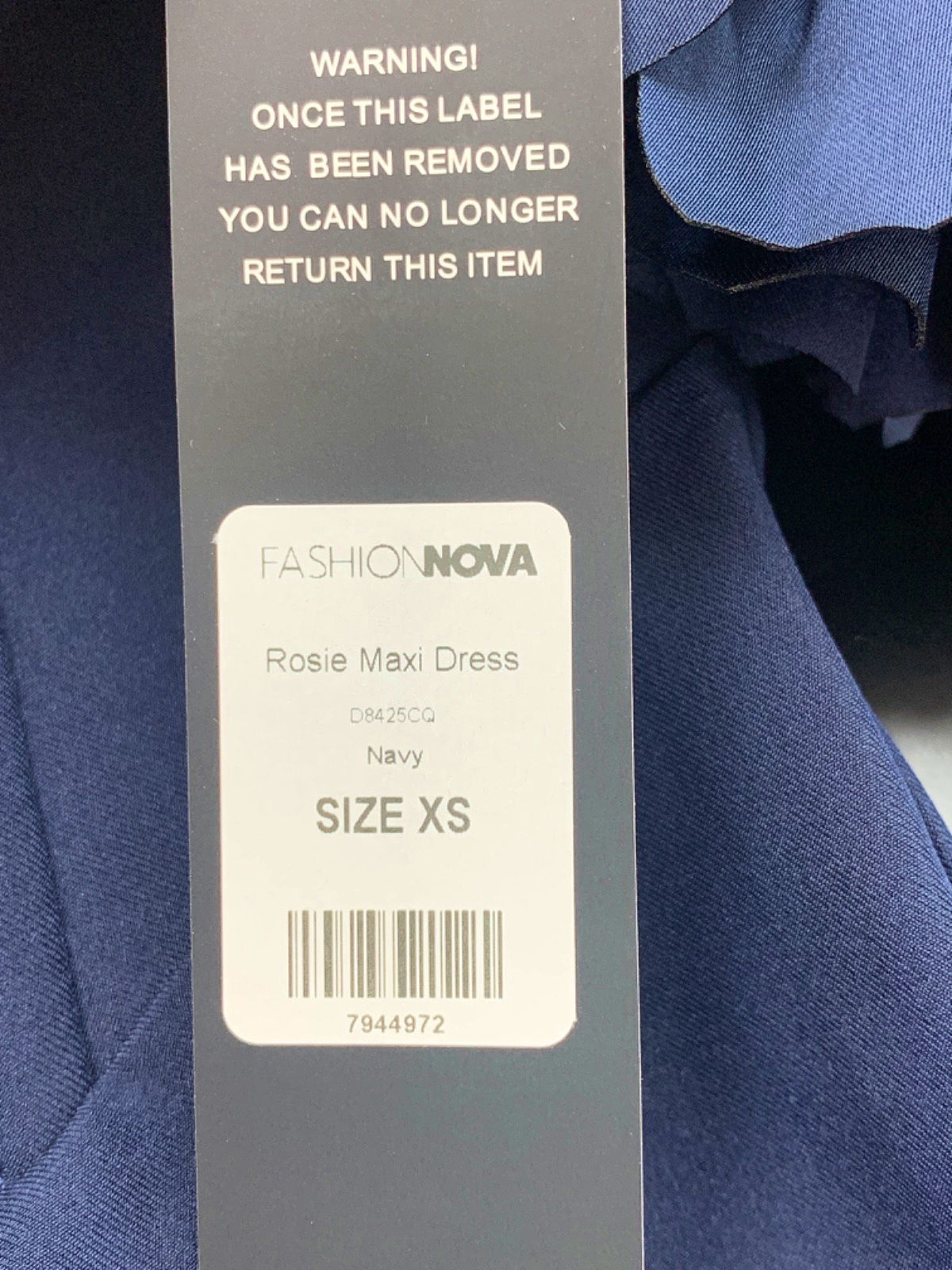 Fashion Nova Navy Rosie Maxi Dress UK XS