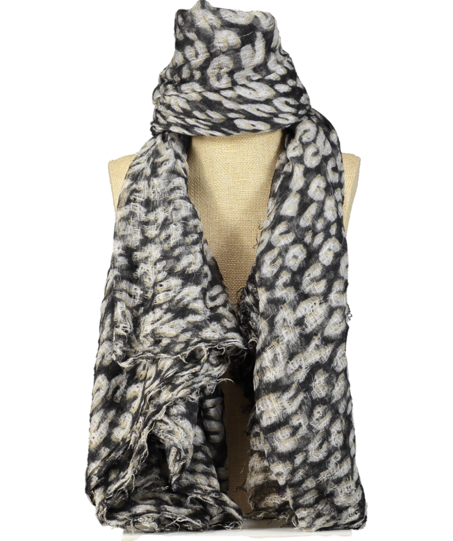 Louis Vuitton x Stephen Sprouse Black Leopard Print Cashmere Blend Stole