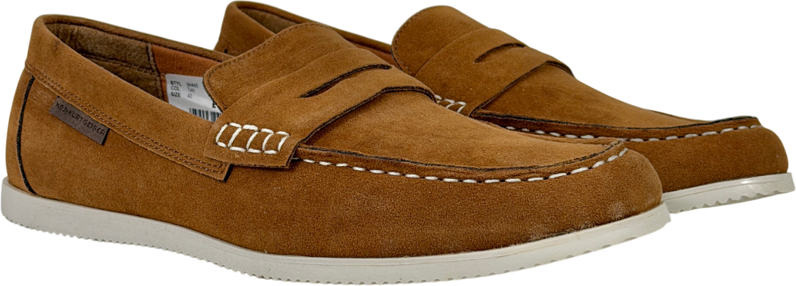 KG Kurt Geiger Brown Suede Shane Tan Loafers UK 9 EU 43 👞