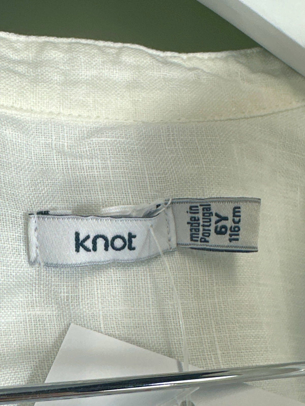 Knot White Linen Shirt UK 6 yrs