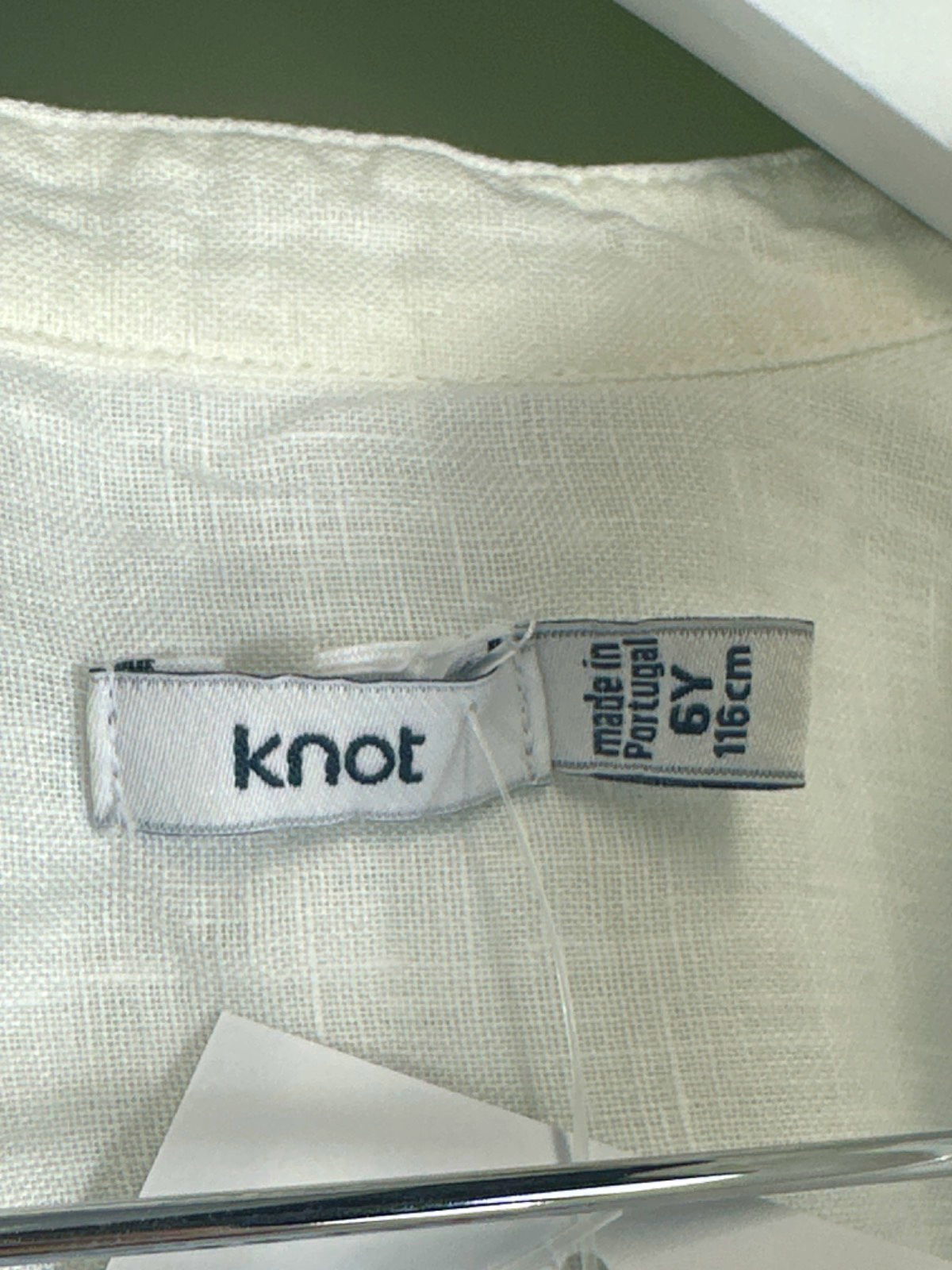 Knot White Linen Shirt UK 6 yrs