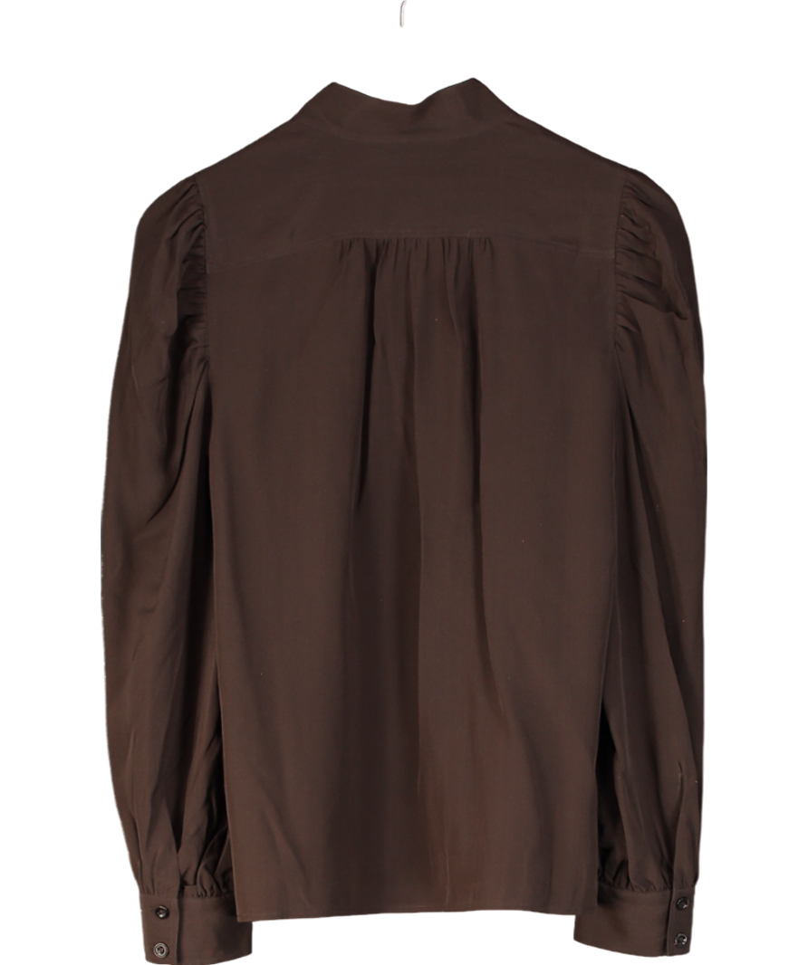 FRAME Brown 100% Silk Shirt UK S