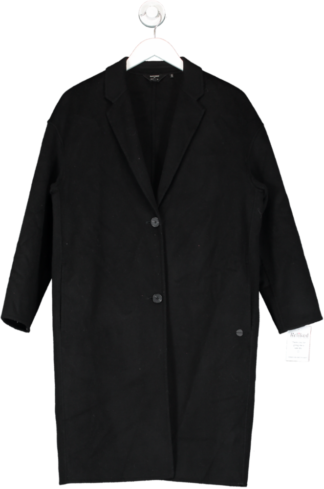 Superdry Black Wool Coat UK 8