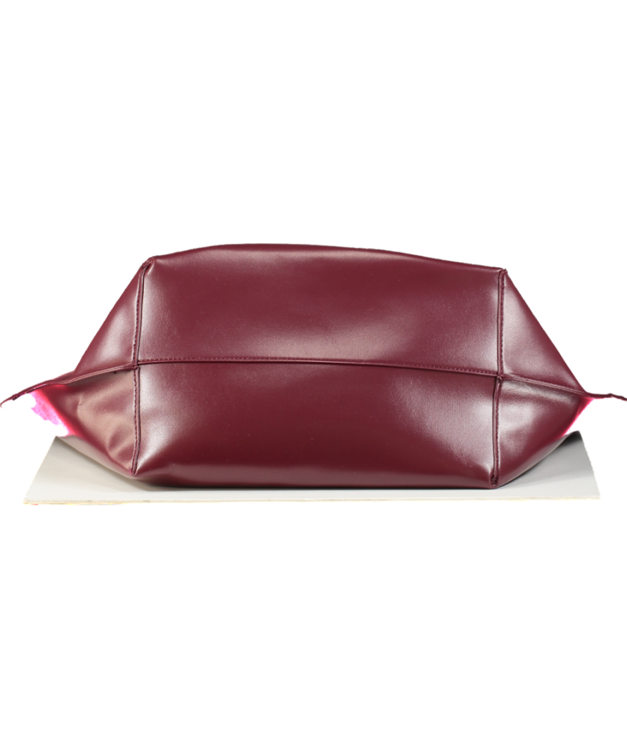 New Look Brown Burgundy Leather-look Tote Bag