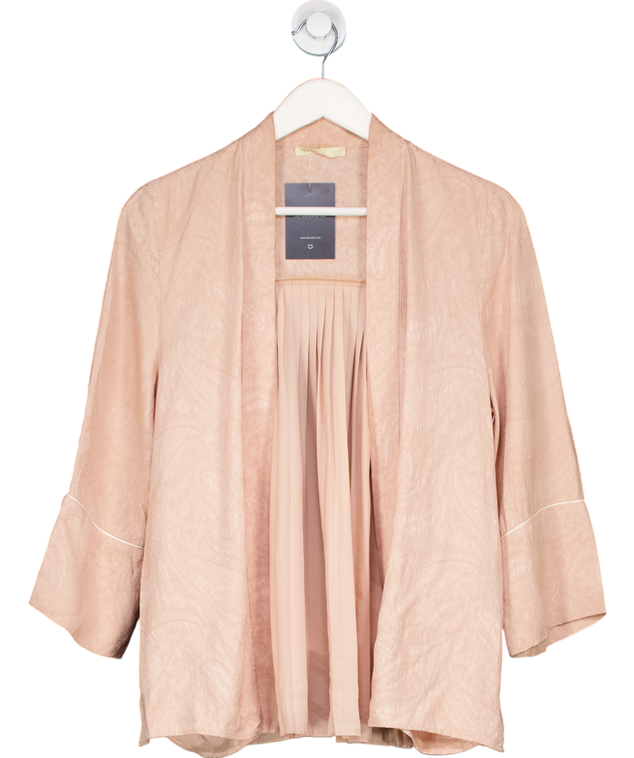 Maje Pink Paisley Belted Jacket With Pleat Detail Back UK 8