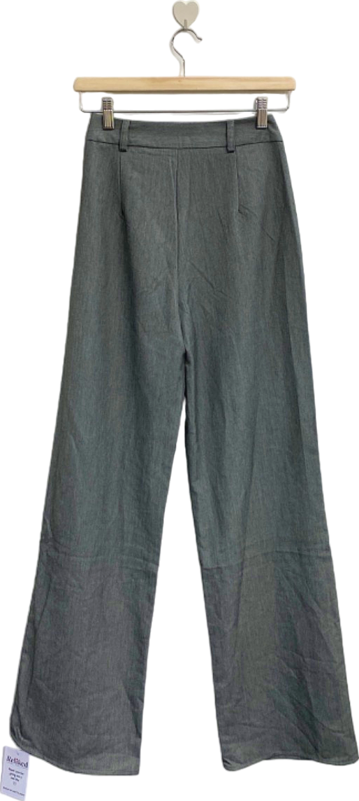 Fashion Nova Grey Wide Leg Pants UK XS