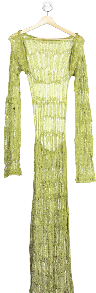 Jaded Lime Green Knit Long Sleeve Maxi Dress XS