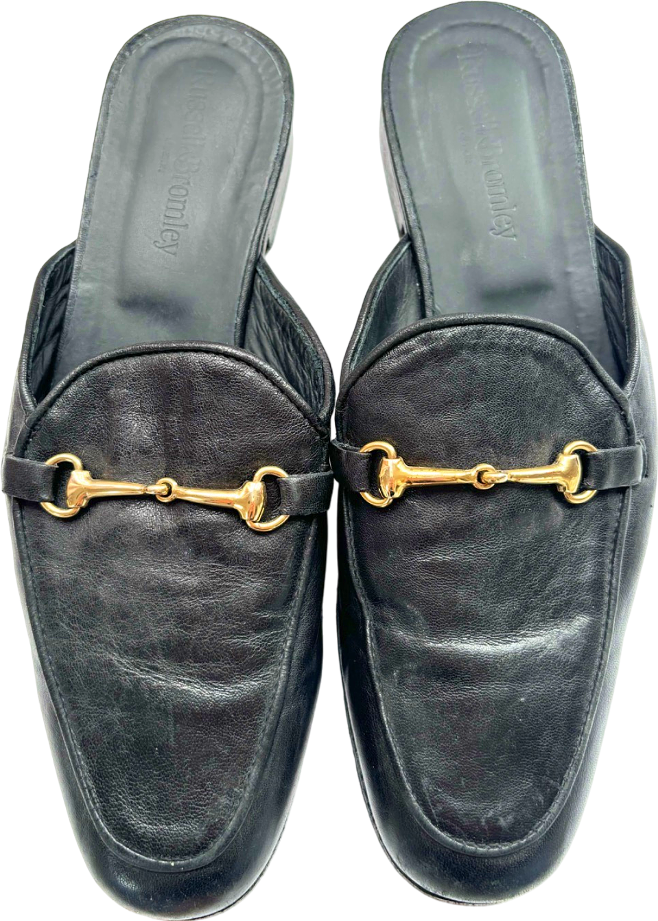 Russell&Bromley Black Leather Slippers UK 7