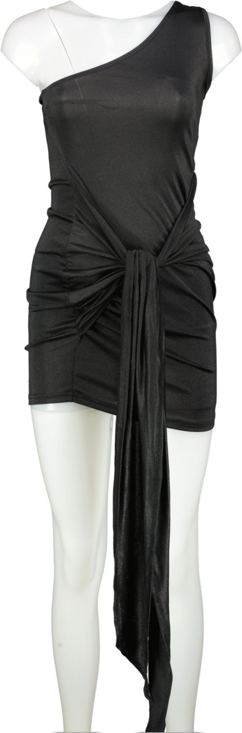 SHEIN Black One Shoulder Mini Dress UK XS