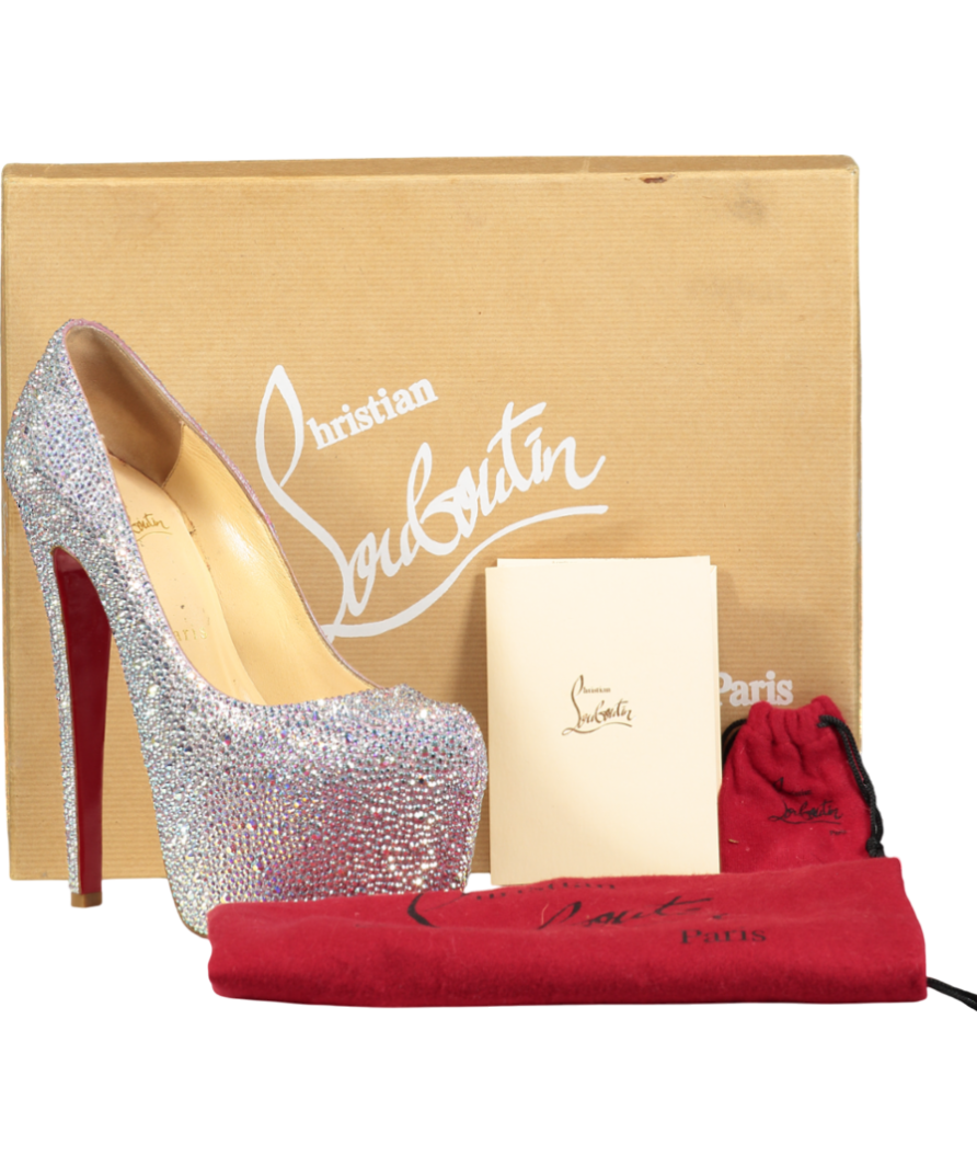 Christian Louboutin Crystal Burma Daffodile Strass 160 Pumps UK 4.5 EU 37.5 👠