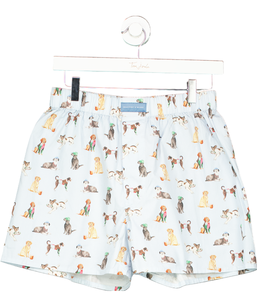 Beaufort & Blake Blue Dogs Boxer Shorts UK S