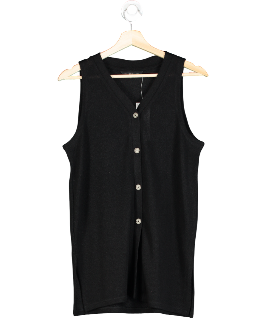 F&F FW Bridge Black Sleeveless Knit Longline Cardigan UK 14