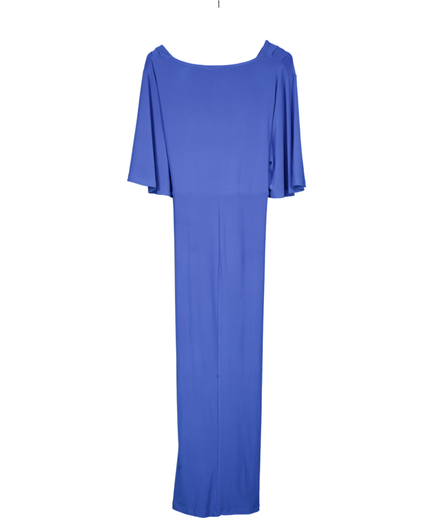 Friends like these Blue V-neck Ity Flutter Sleeve Midi Dress UK 22