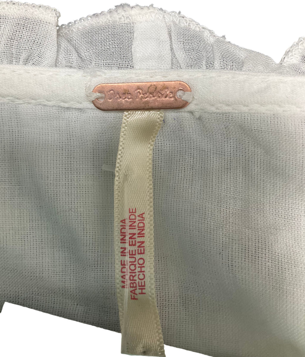 Free People White Cotton Blouse UK M