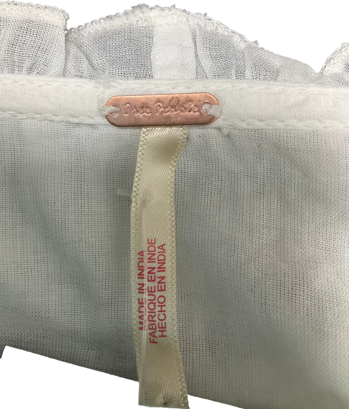 Free People White Cotton Blouse UK M