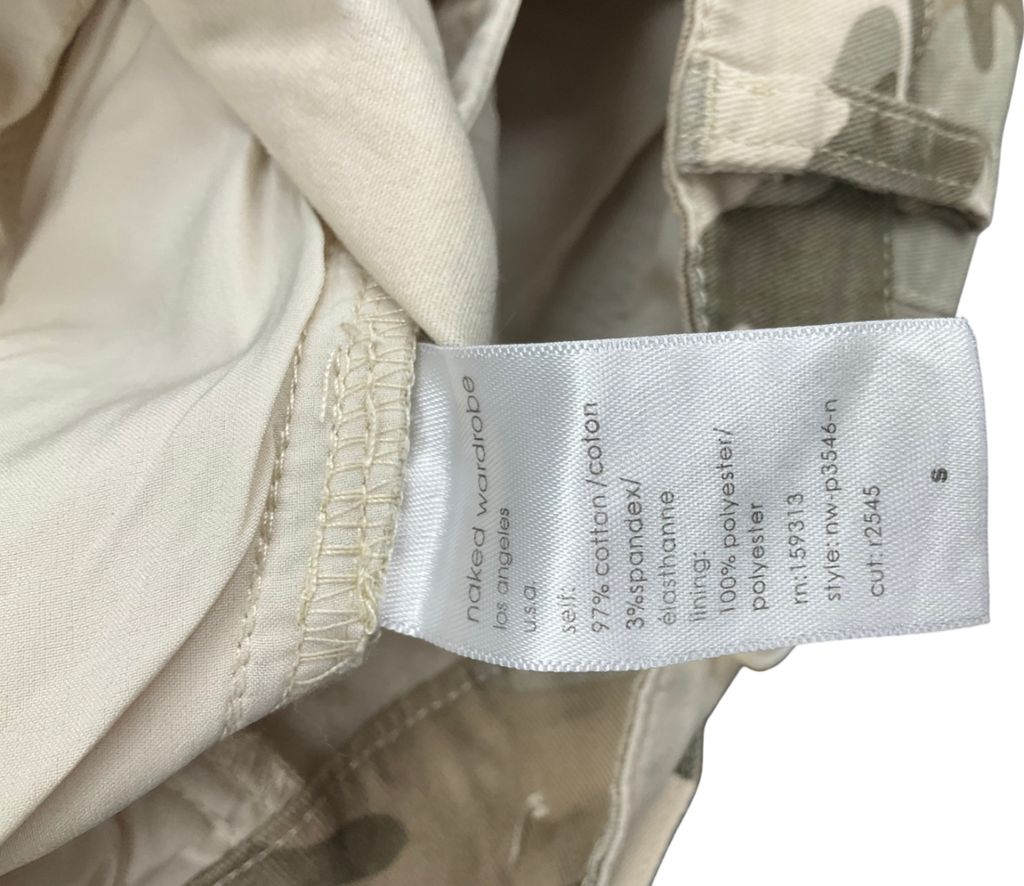 Naked Wardrobe Green Twill Cargo Trousers UK S