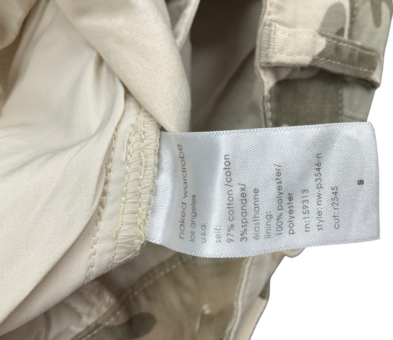Naked Wardrobe Green Twill Cargo Trousers UK S
