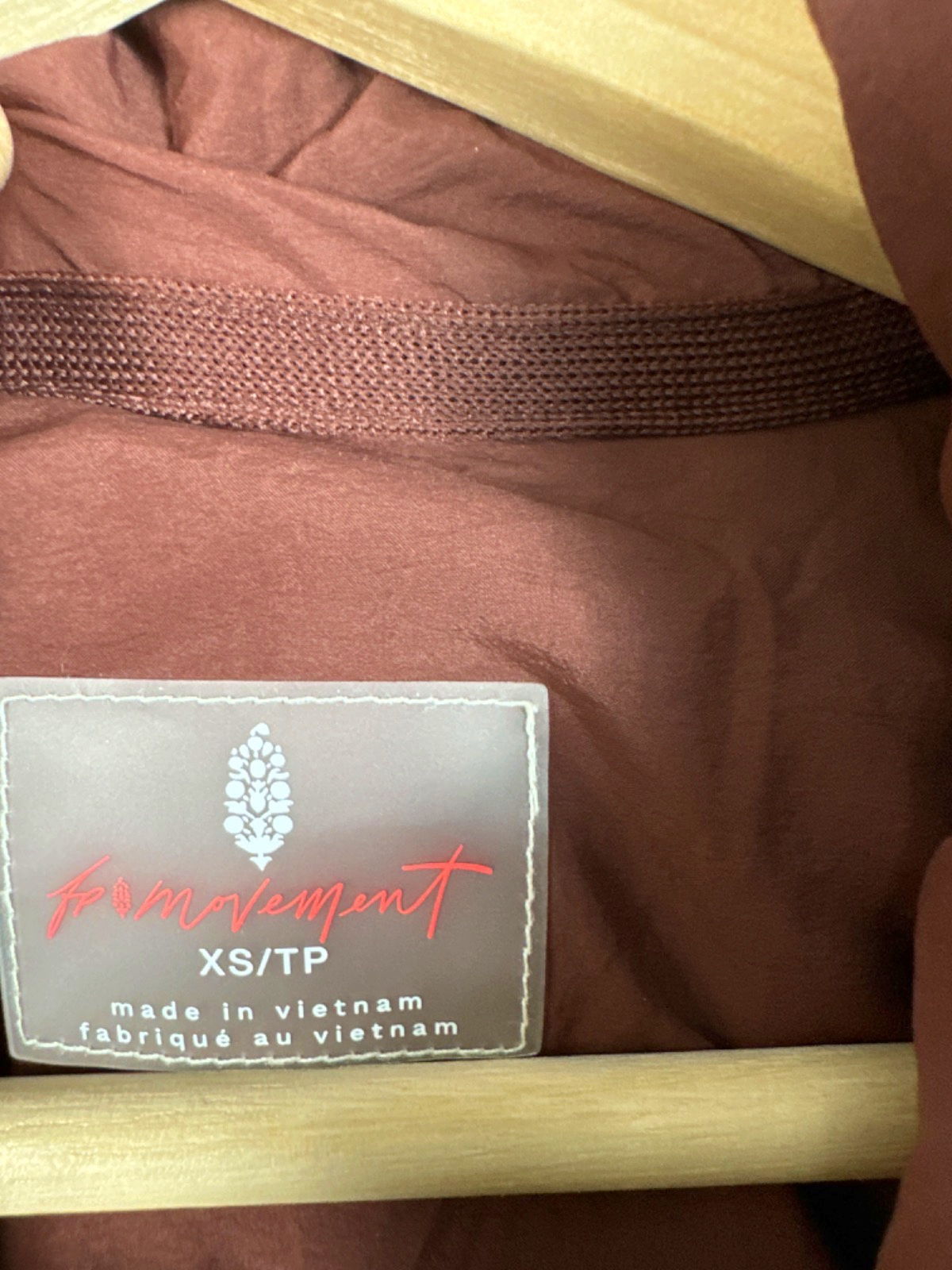 Free People Burgundy Quilted Jacket UK XS