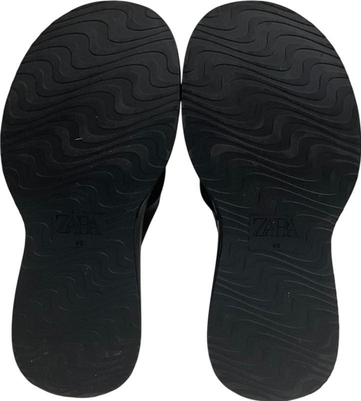 ZARA Black Wedge Sandals UK 7 EU 40 👠