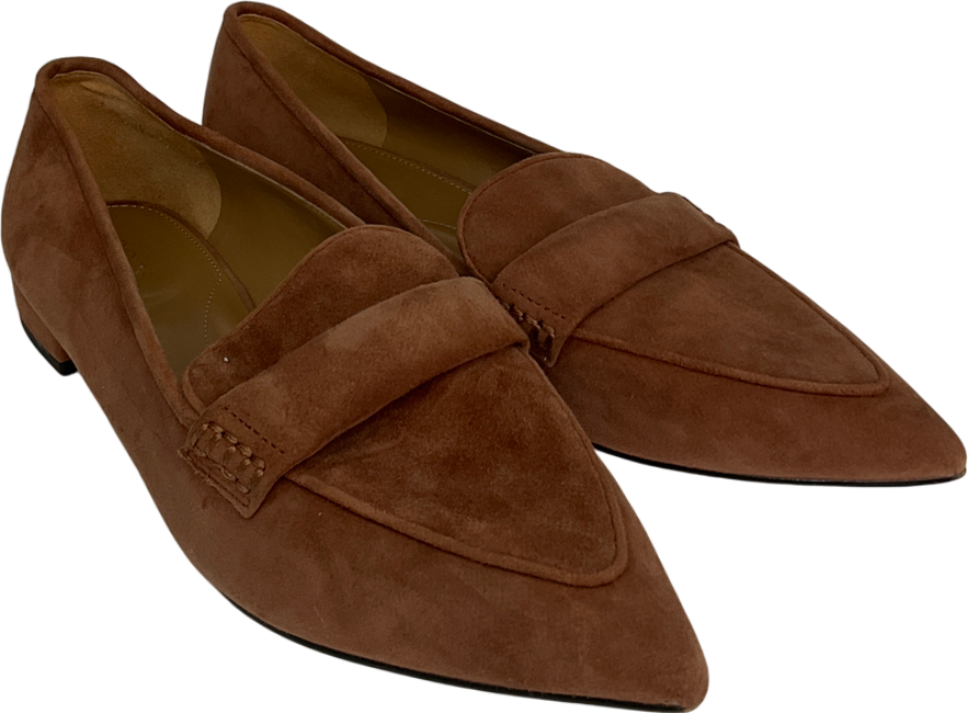 Talbots Brown Scarlet Suede Pointed Toe Loafers UK 7.5 EU 40.5 👠