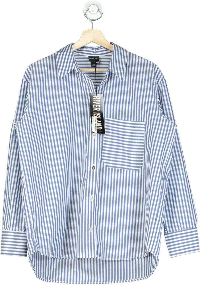 River Island Blue-White Striped Shirt UK 10