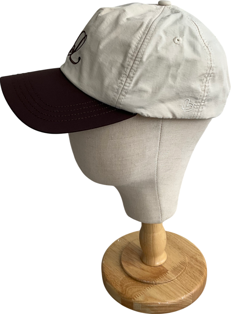 Lanes Studio Beige Embroidered Baseball Cap One Size