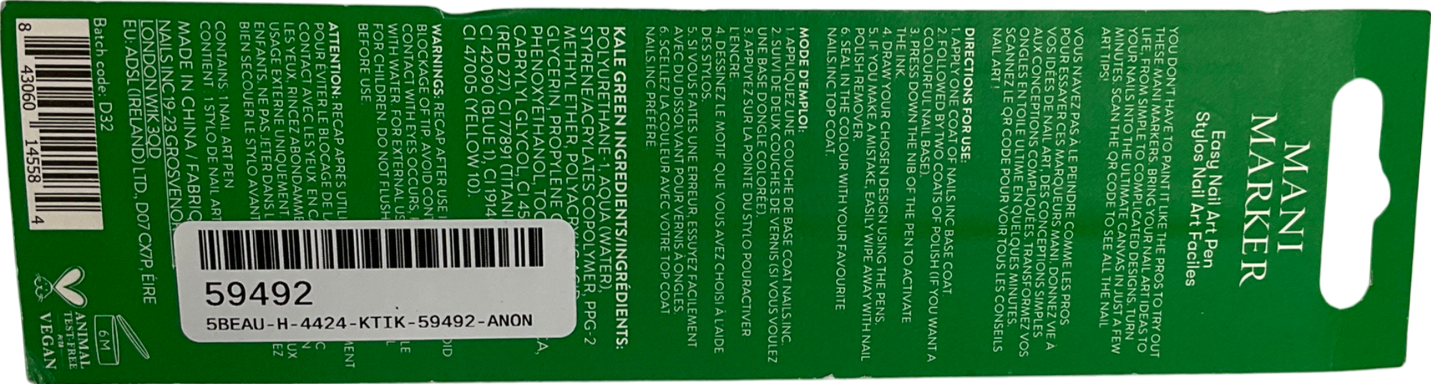 Nails Inc Shade Green 3ml