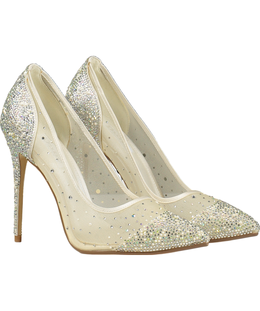 Dune White 'brightest' Court Shoes UK 4 EU 37 👠