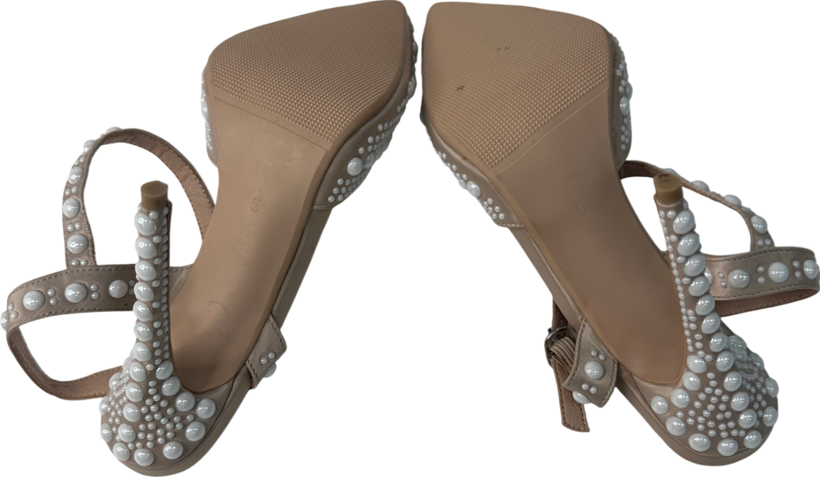 Misspap Nude Gem Heels UK 5 EU 38 👠