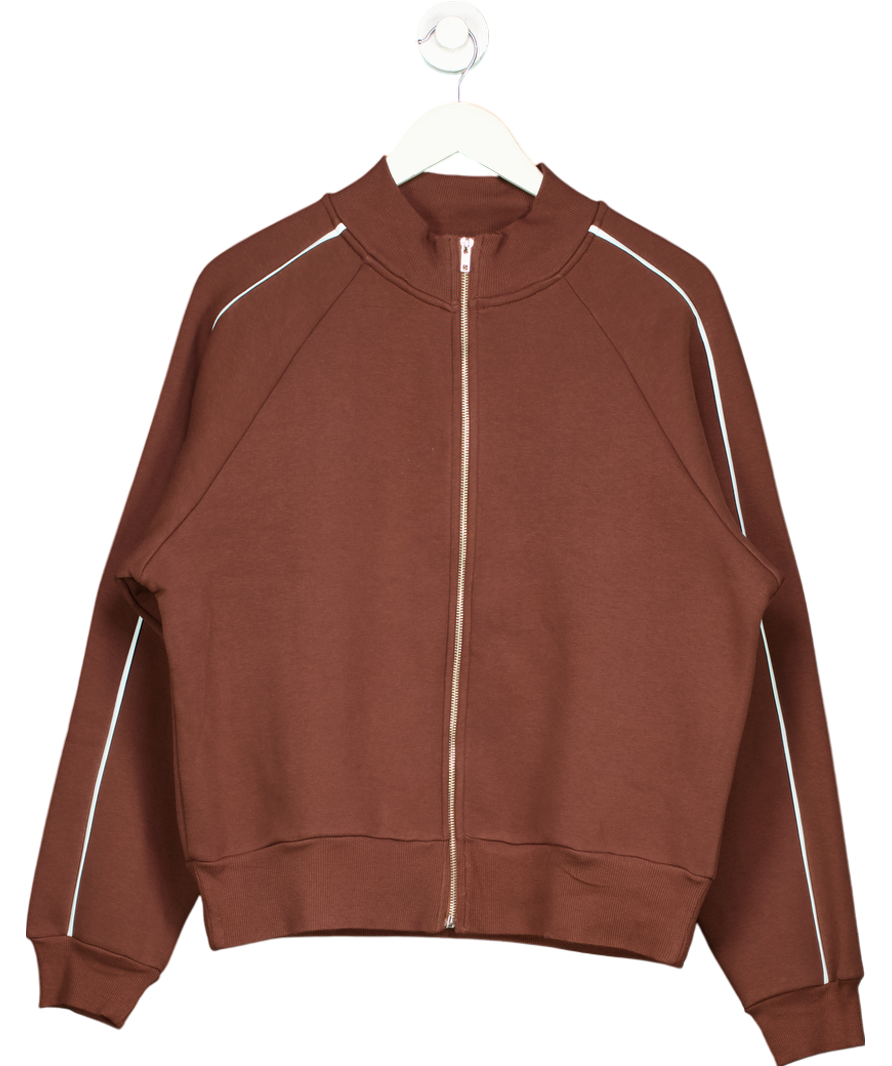 ASOS Brown Zip Through Jacket With Side Stripe Co Ord UK 8