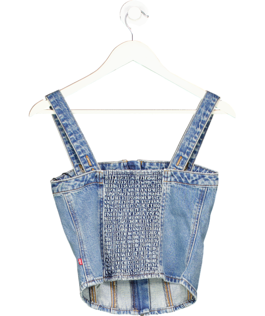 LEVI"S Blue Sculpted Bustier Top UK S