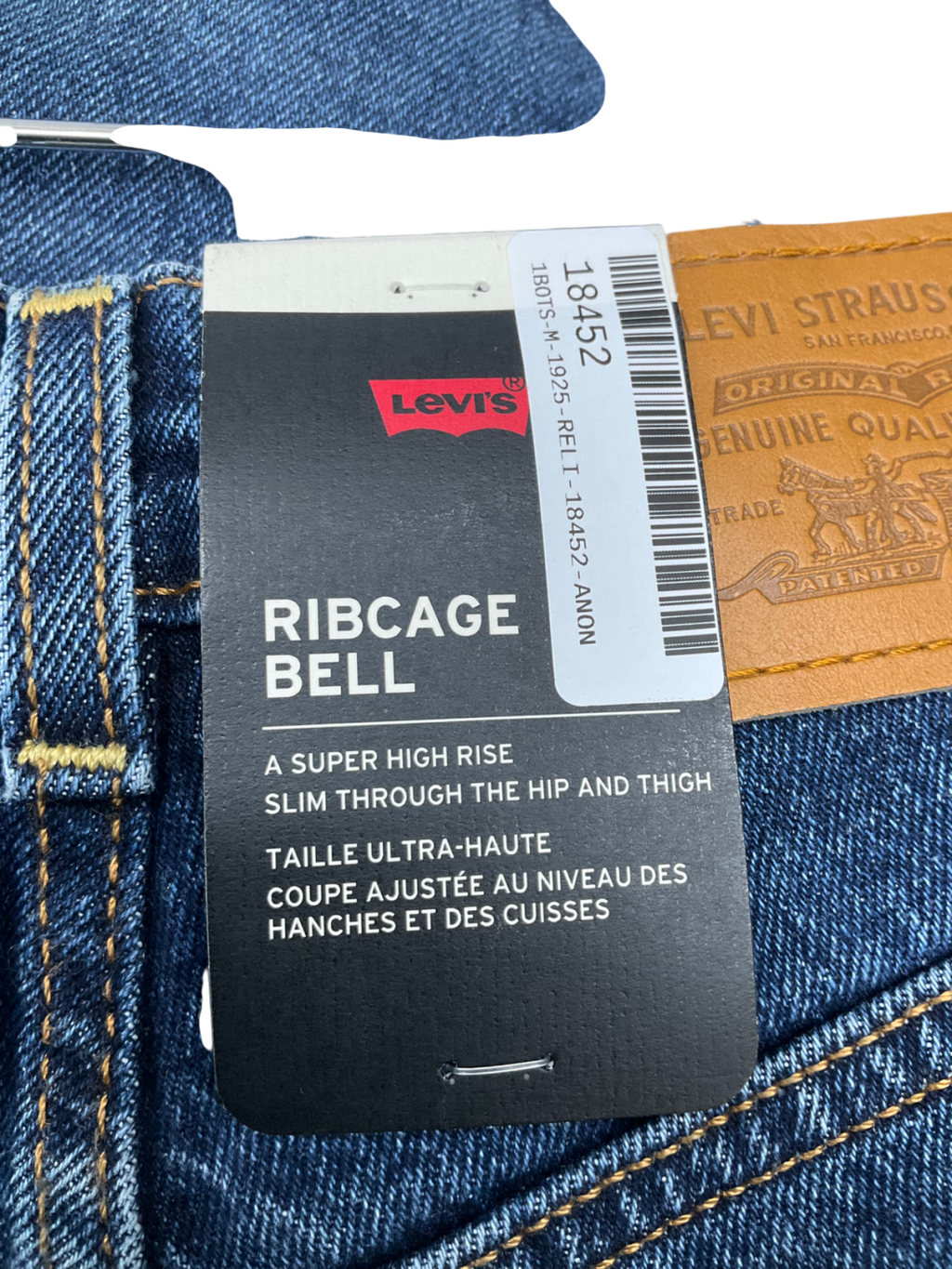 Levi's Blue Super High Rise Ribcage Bell Jeans W24