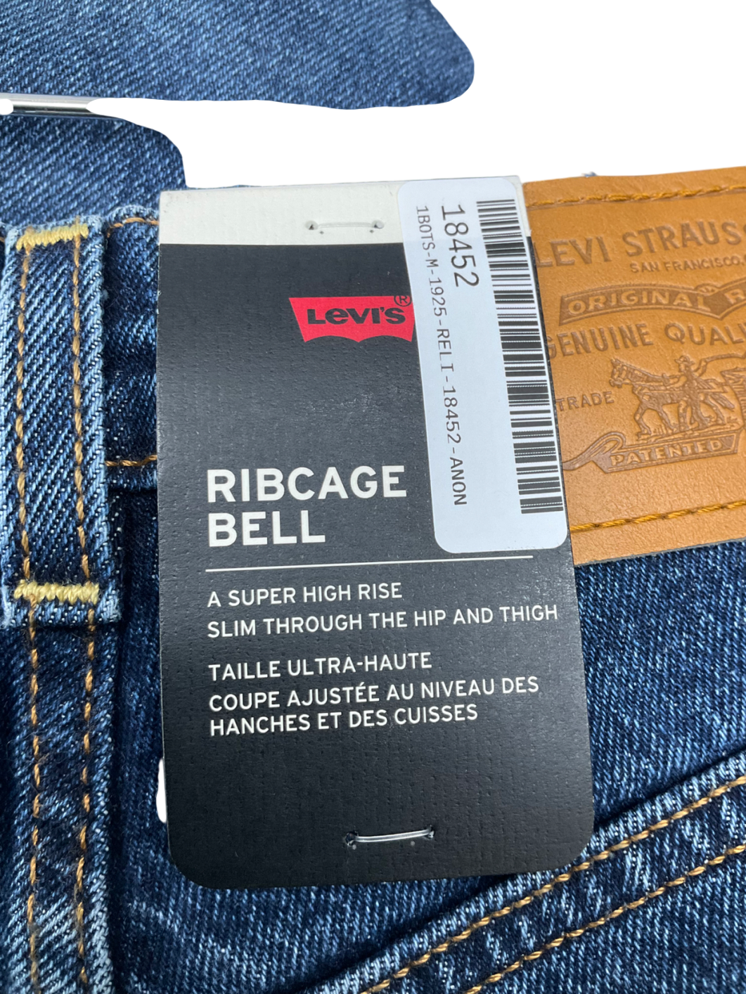 Levi's Blue Super High Rise Ribcage Bell Jeans W24