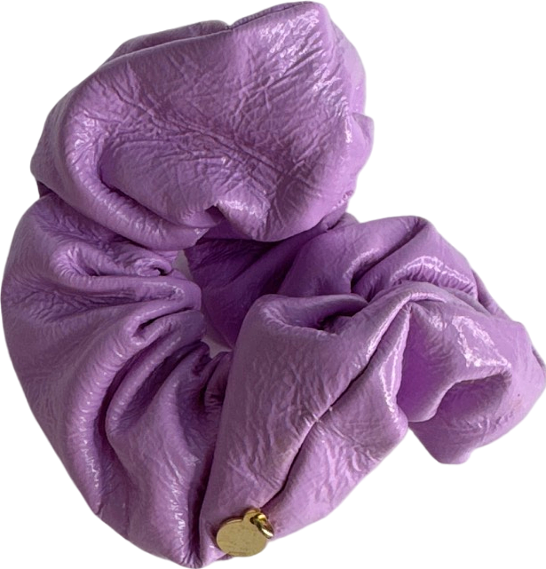 Purple Faux Leather Scrunchie