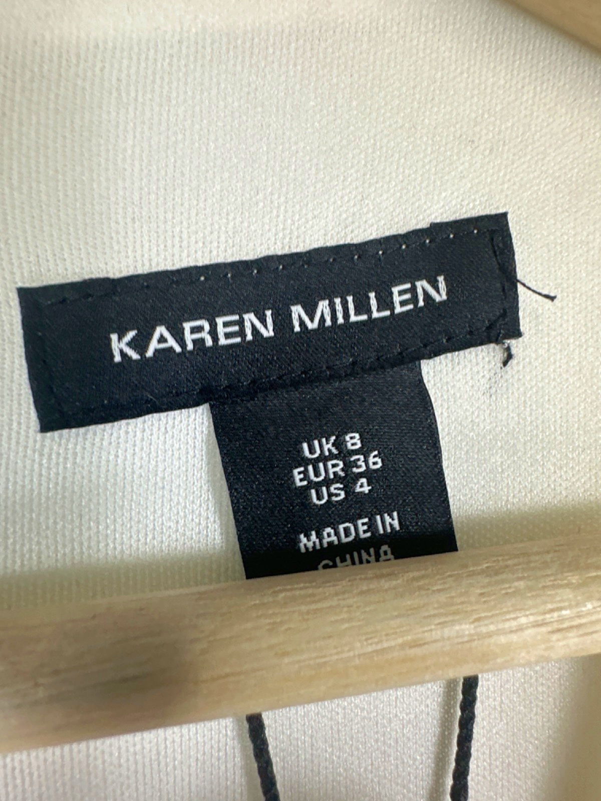 Karen Millen Ivory Belted Midi Dress UK 8