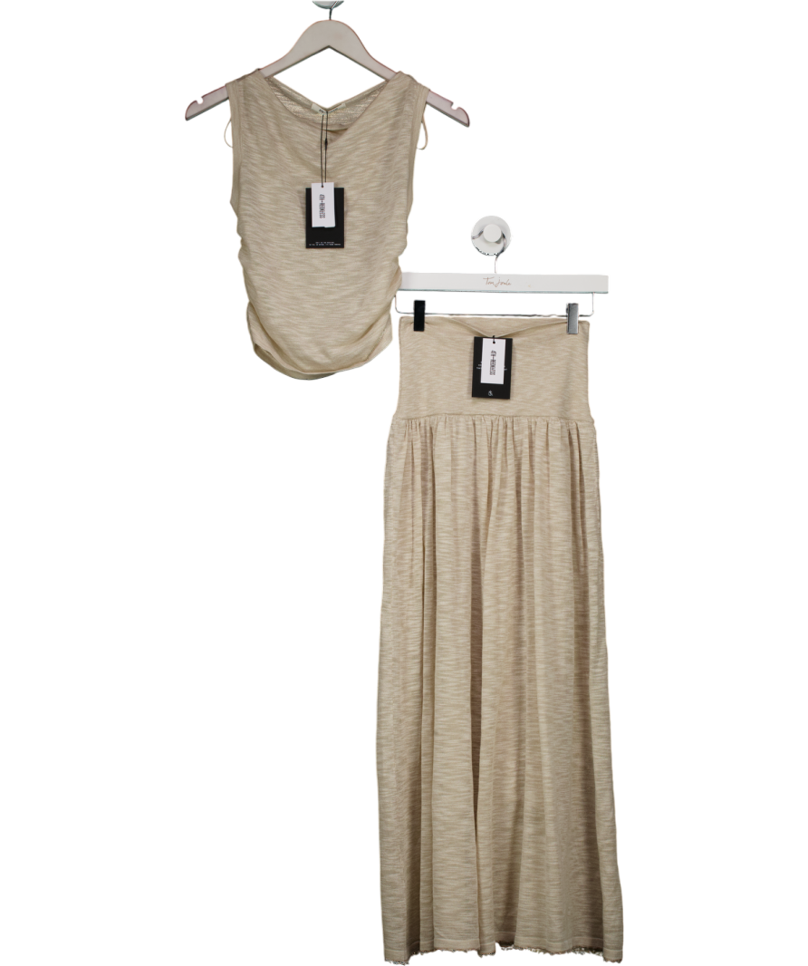 4th & Reckless Beige Nikki Sleeveless Top And Drop Waist Skirt Set UK 8