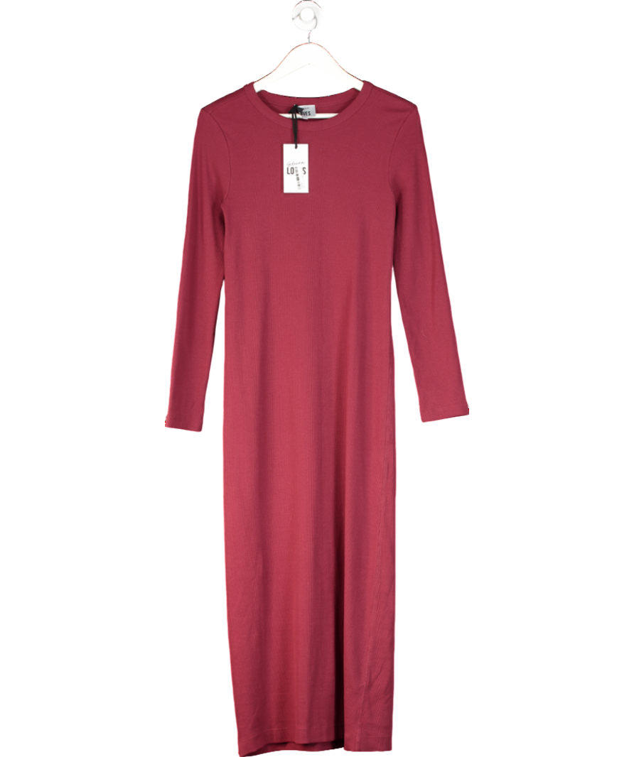 ELEVEN LOVES Burgundy Lizzy Rib Jersey Dress UK M