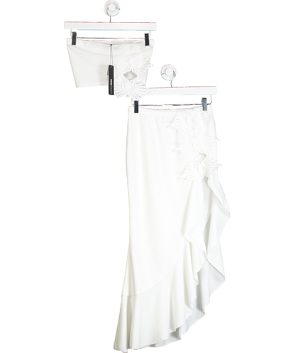 Fashion Nova White I Want Your Attention Skirt Set UK XS