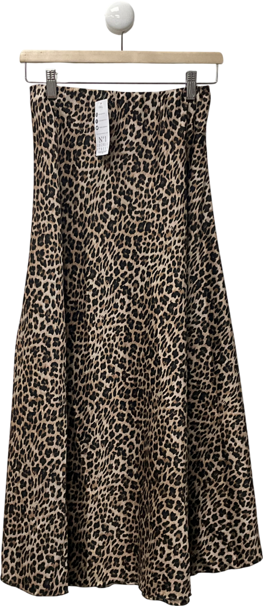 N°1 George Street Brown Lola Leopard Print Skirt UK S