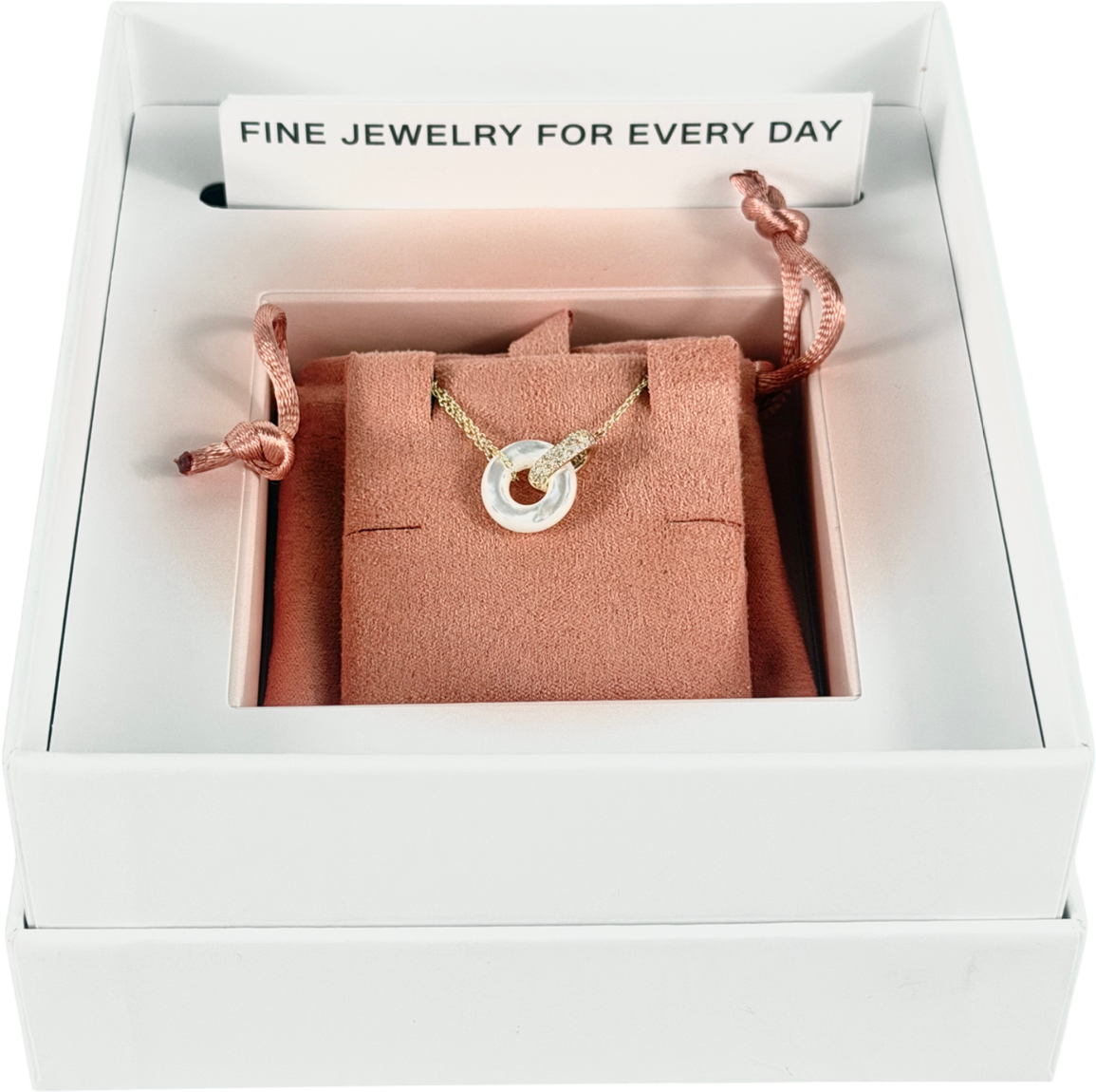 MEJURI 14k yellow gold Linked Pavé Diamond Pearl Necklace