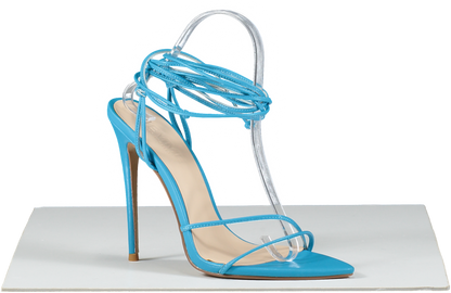 Femme Los Angeles Blue Strappy Sandals UK 6 EU 39 👠