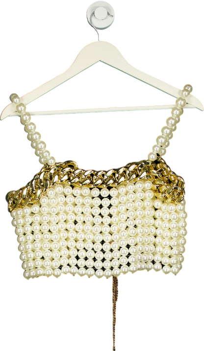 Pearl and Gold Chain Crop Top