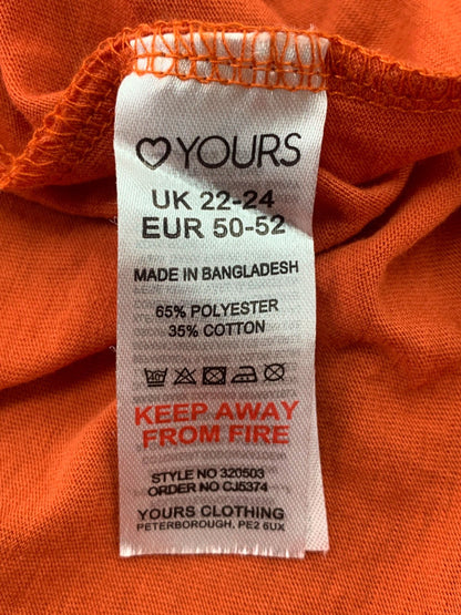 Yours Orange Sleeveless Top UK 22-24