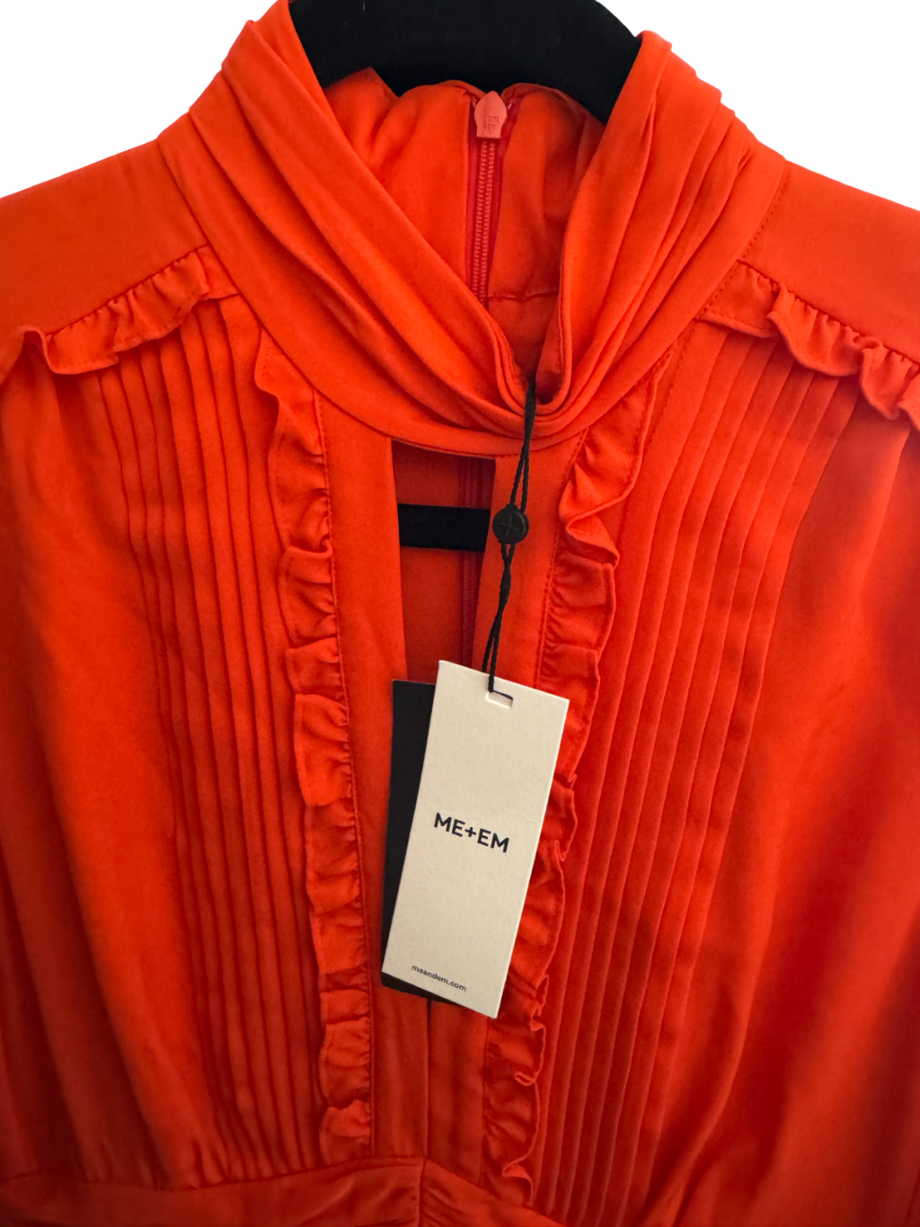 ME+EM Orange Silk Ultra Feminine Maxi Dress UK 8