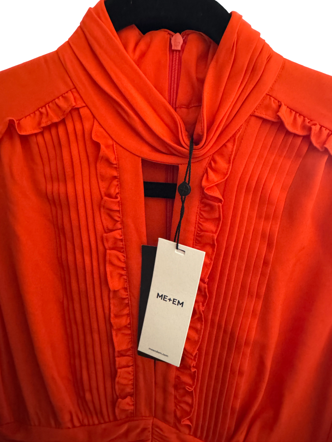 ME+EM Orange Silk Ultra Feminine Maxi Dress UK 8